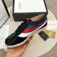 baskets paire de chaussures gucci femmes crystal rainbow noir